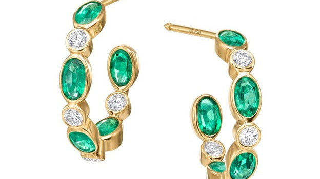Gumuchian emerald and diamond earrings