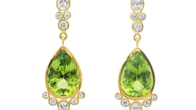 Kimberly Collins peridot and diamond earrings
