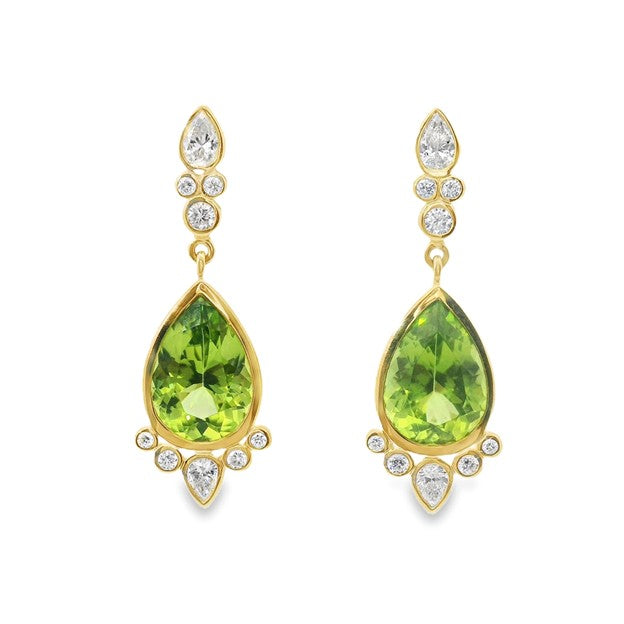 Kimberly Collins peridot and diamond earrings