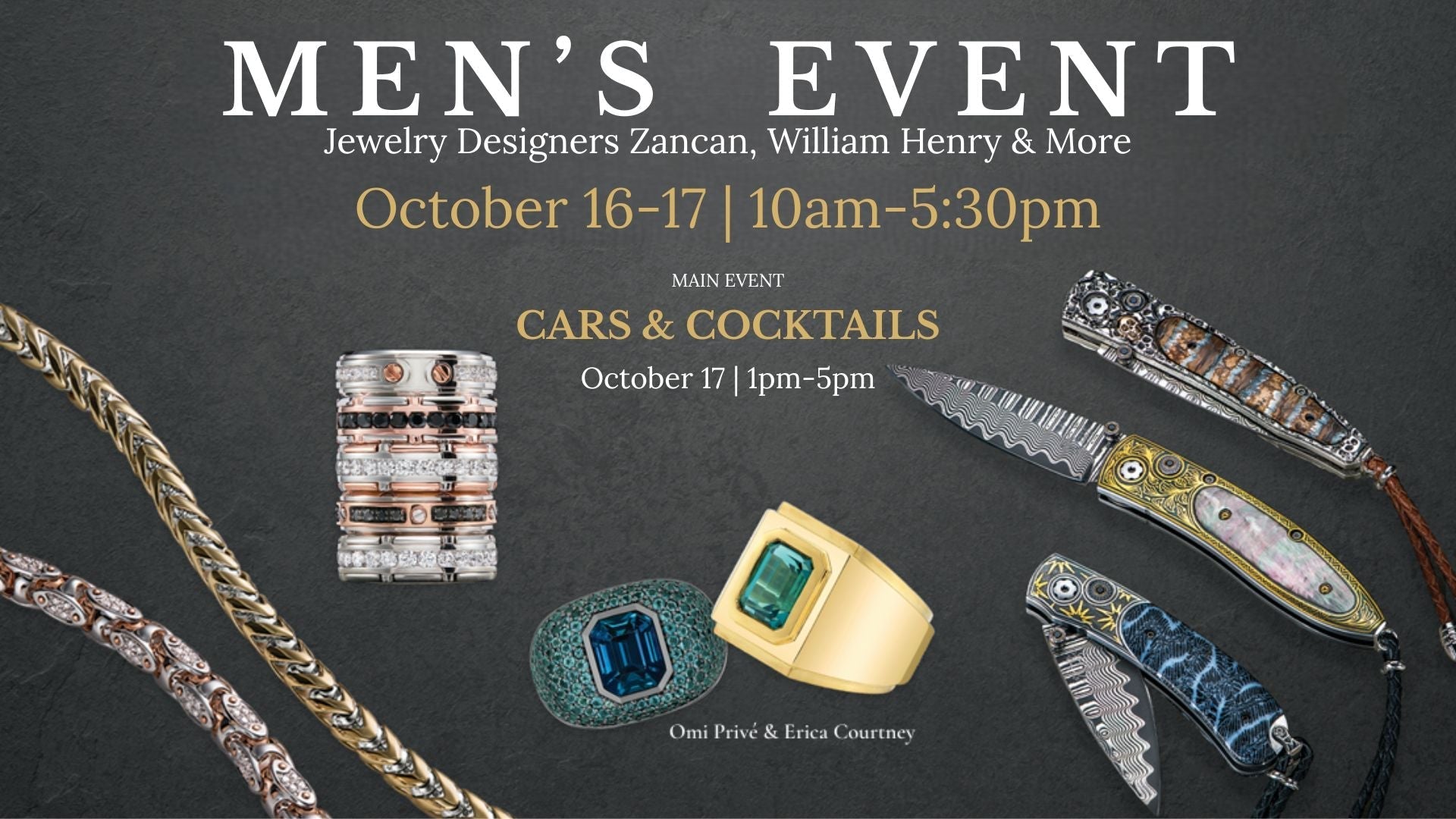 Men's Event: Discover Distinctive Jewelry, Accessories & More