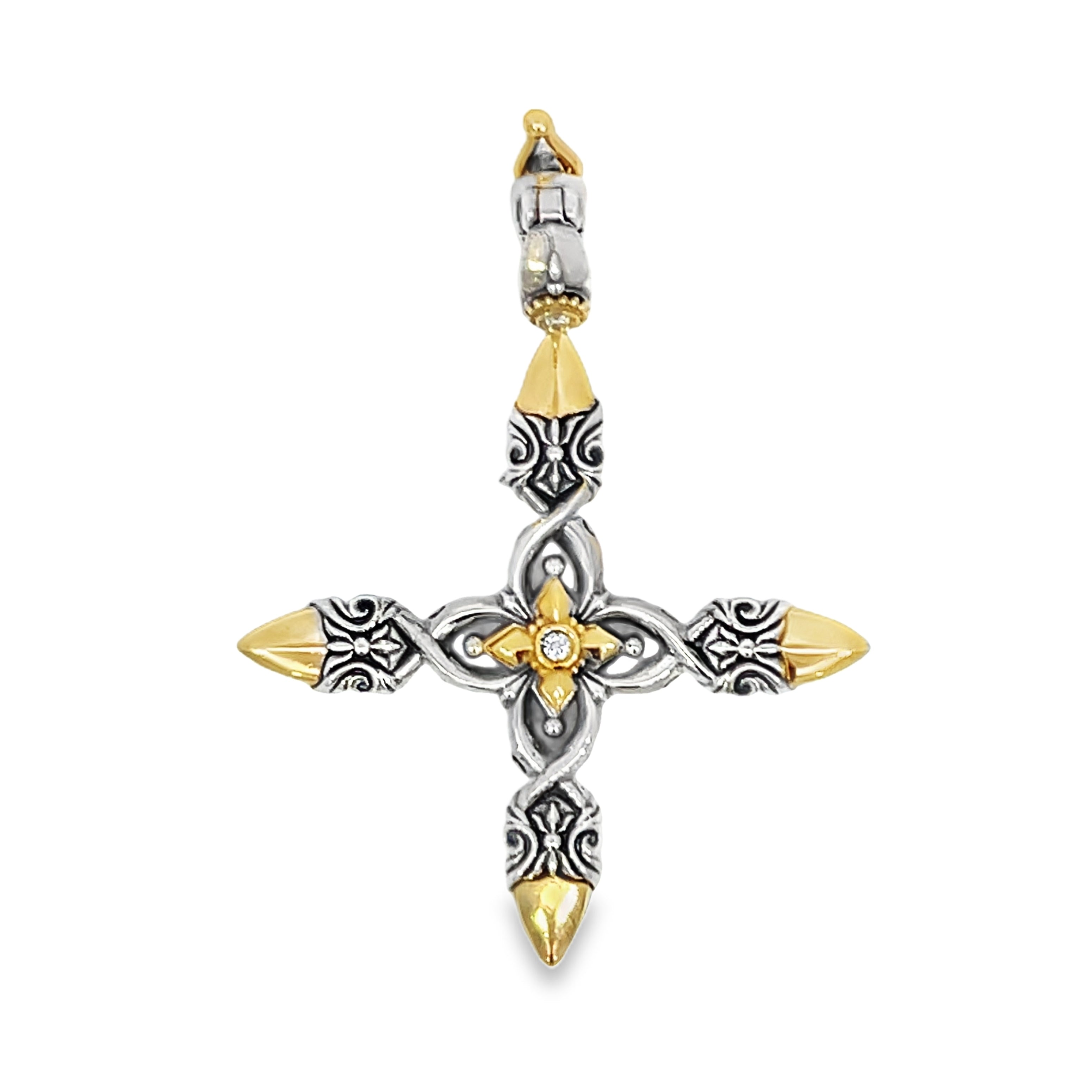 Konstantino - Diamonds, Sterling Silver and 18K Yellow Gold Cross