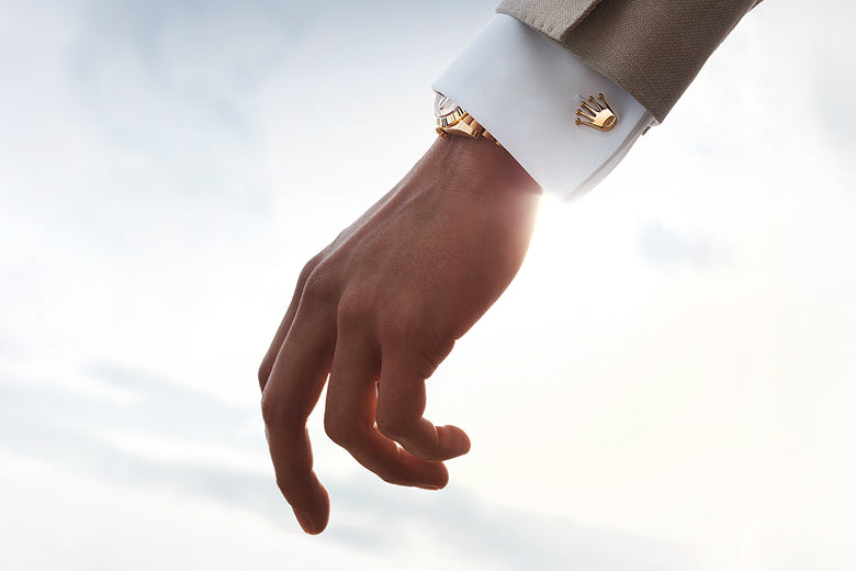 Close-up view of a Rolex timepiece