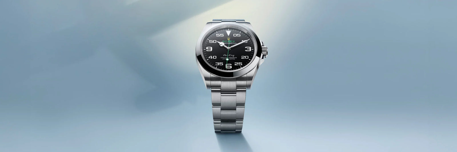 Close-up view of a Rolex timepiece