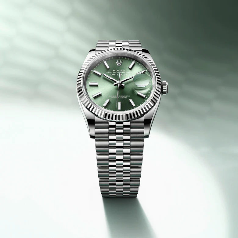 Close-up view of a Rolex timepiece