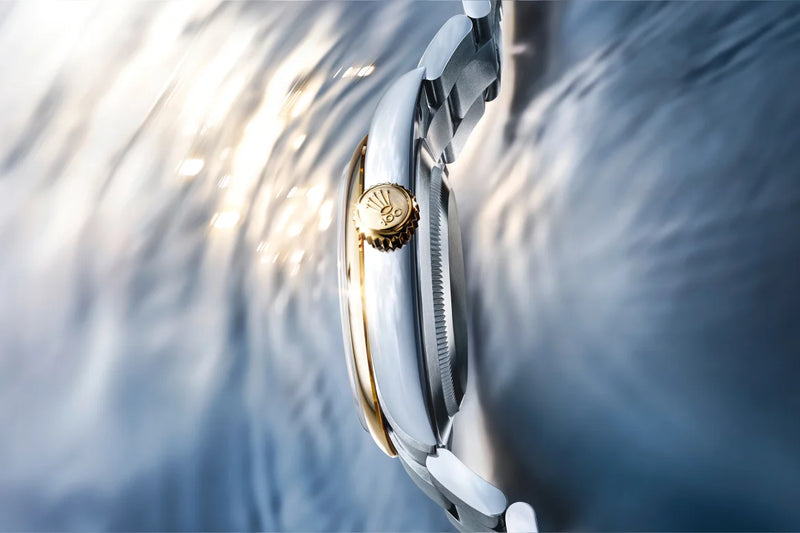Close-up view of a Rolex timepiece