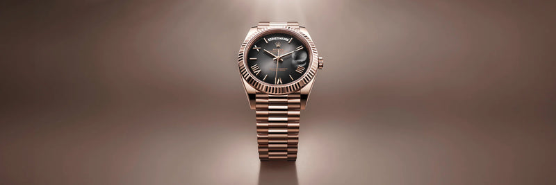 Close-up view of a Rolex timepiece